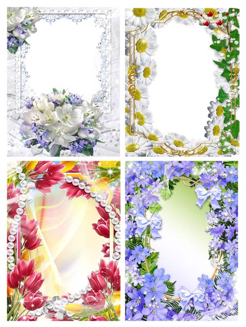 The collection of frames with flowers #4